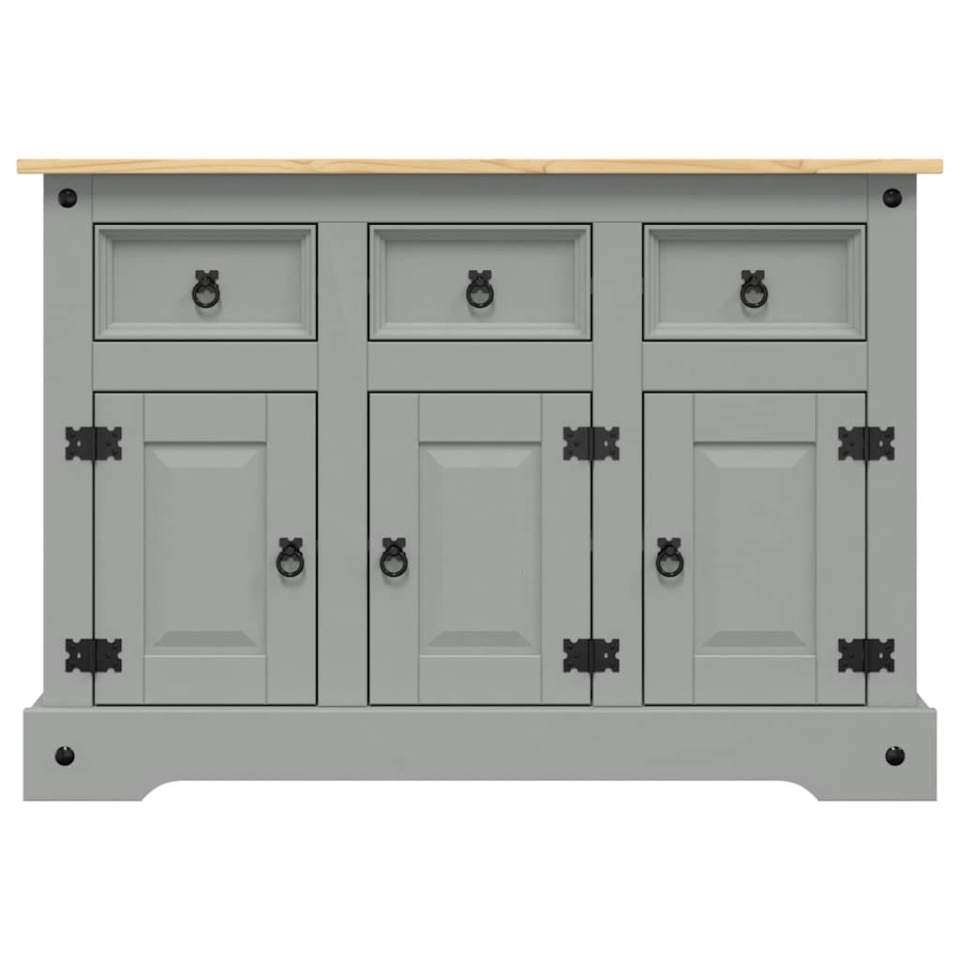 Servantă Corona, gri, 112x43x78 cm, lemn masiv de pin mexican - 2 | YEO