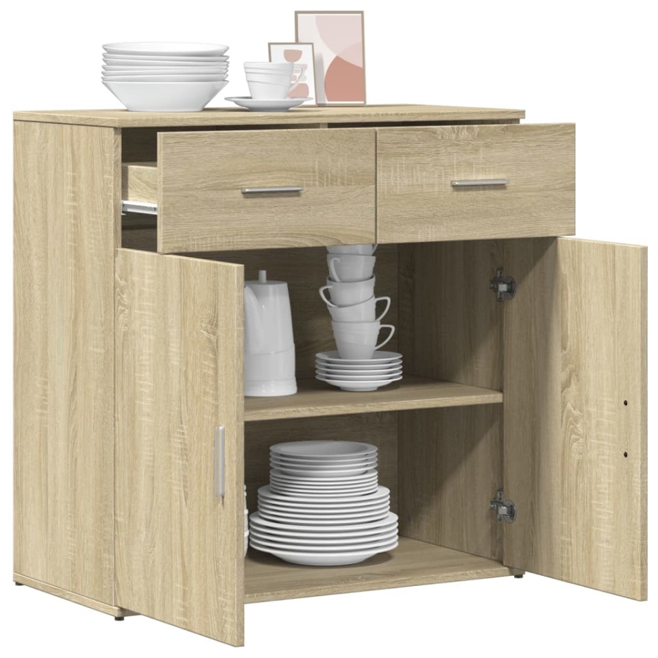 Servantă, stejar sonoma, 79x38x80 cm, lemn prelucrat - 3 | YEO