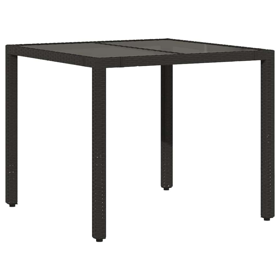 Set bistro de grădină cu perne, 5 piese, negru, poliratan - 3 | YEO