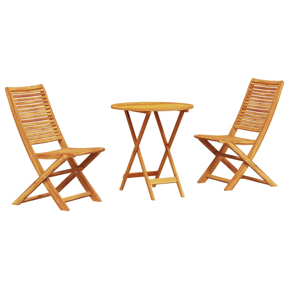 Set Bistro Pliabil 3 Piese din Lemn Masiv de Acacia - 1 | YEO