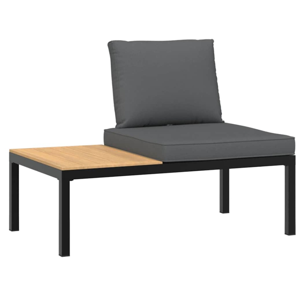 Set canapea de grădină, 3 piese, cu perne, negru, aluminiu - 3 | YEO