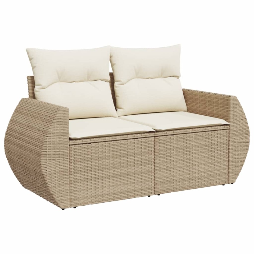 Set canapele de grădină, 8 piese, cu perne, bej, poliratan - 2 | YEO