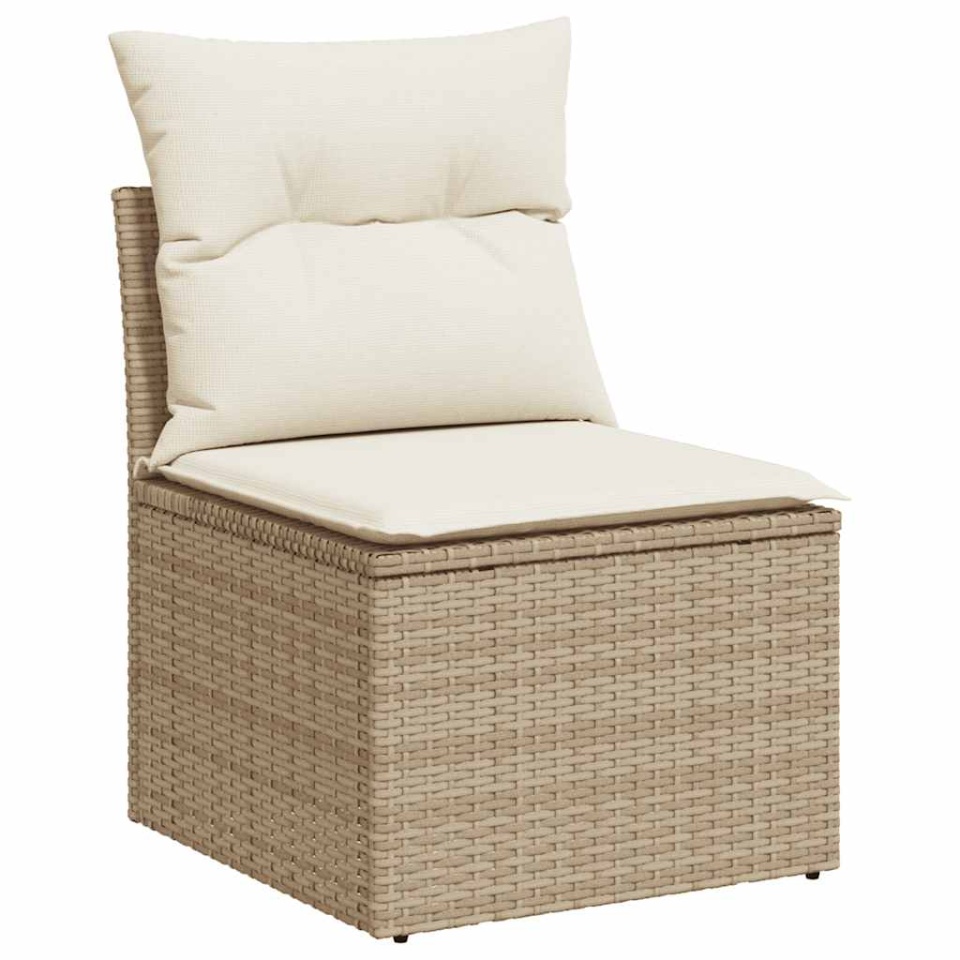 Set canapele de grădină, 9 piese, cu perne, bej, poliratan - 2 | YEO