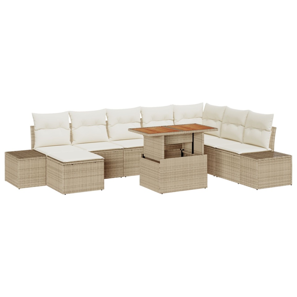 Set canapele grădină Set 9 Bej Poliratan Masă grădină - 1 | YEO