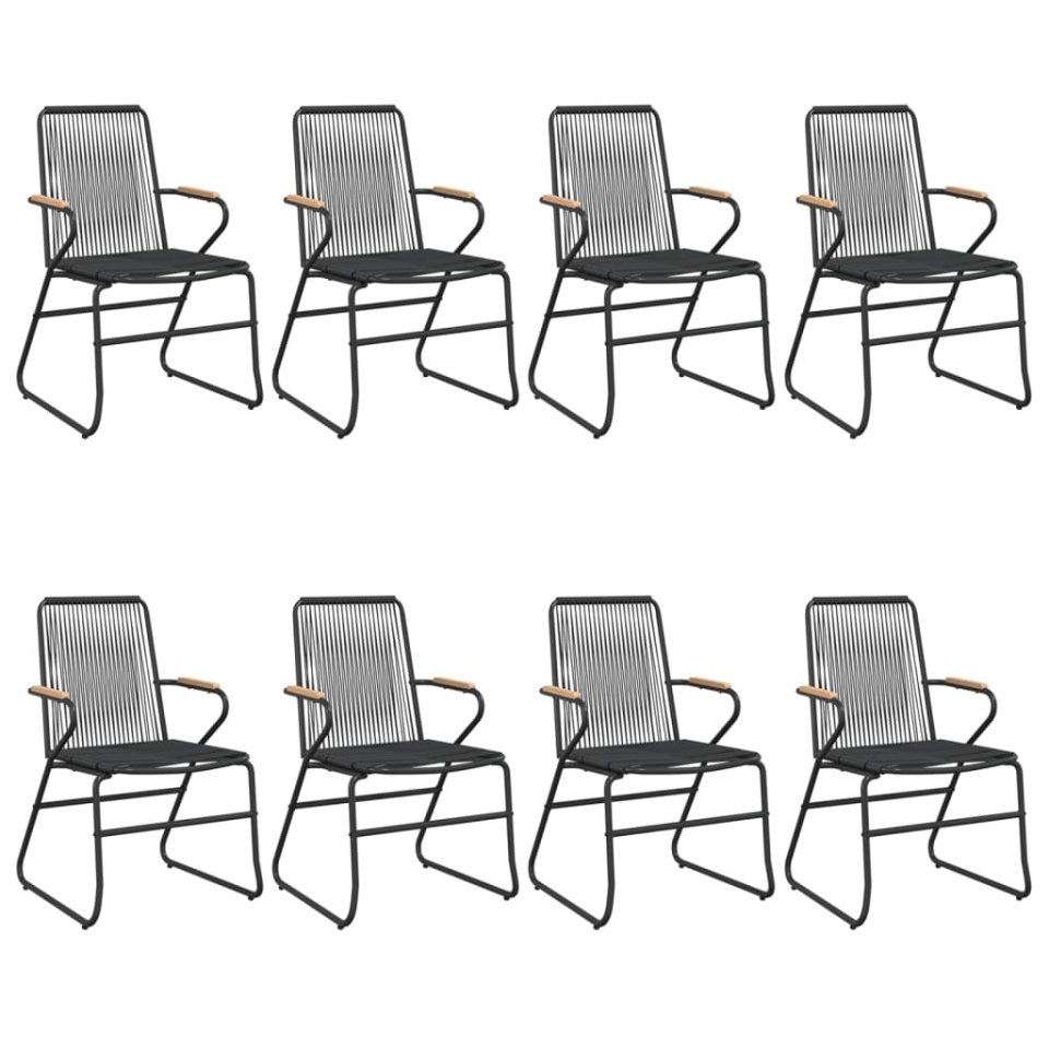 Set cu masă pentru grădină, 9 piese, negru, ratan PVC - 3 | YEO