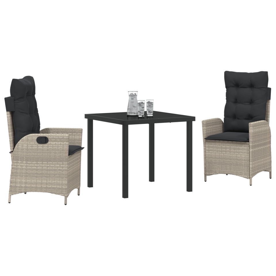 Set de 2 Gri deschis, Antracit Rattan PE, Oțel Vopsit Electrostatic - 2 | YEO