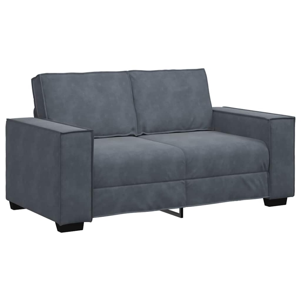 Set de canapele cu perne, 2 piese, gri închis, catifea - 3 | YEO