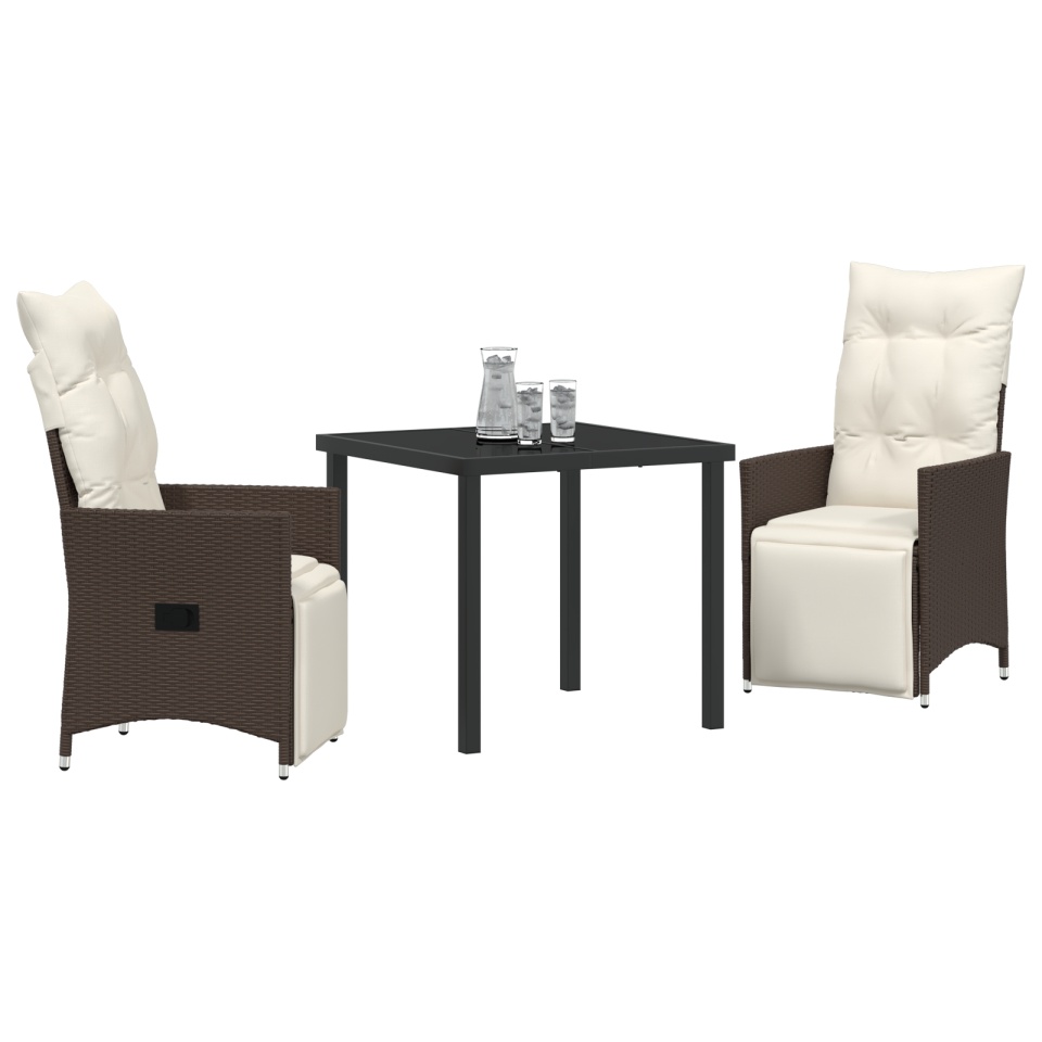 Set de dining de grădină cu 3 piese și perne Maro Rattan Poli - 2 | YEO