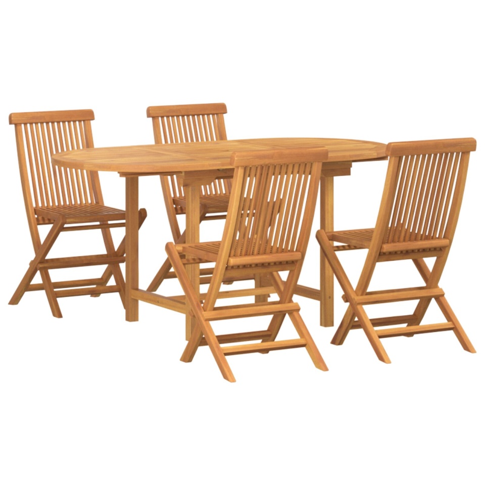 Set de dining pentru grădină , 5 piese, din lemn masiv de tec - 1 | YEO