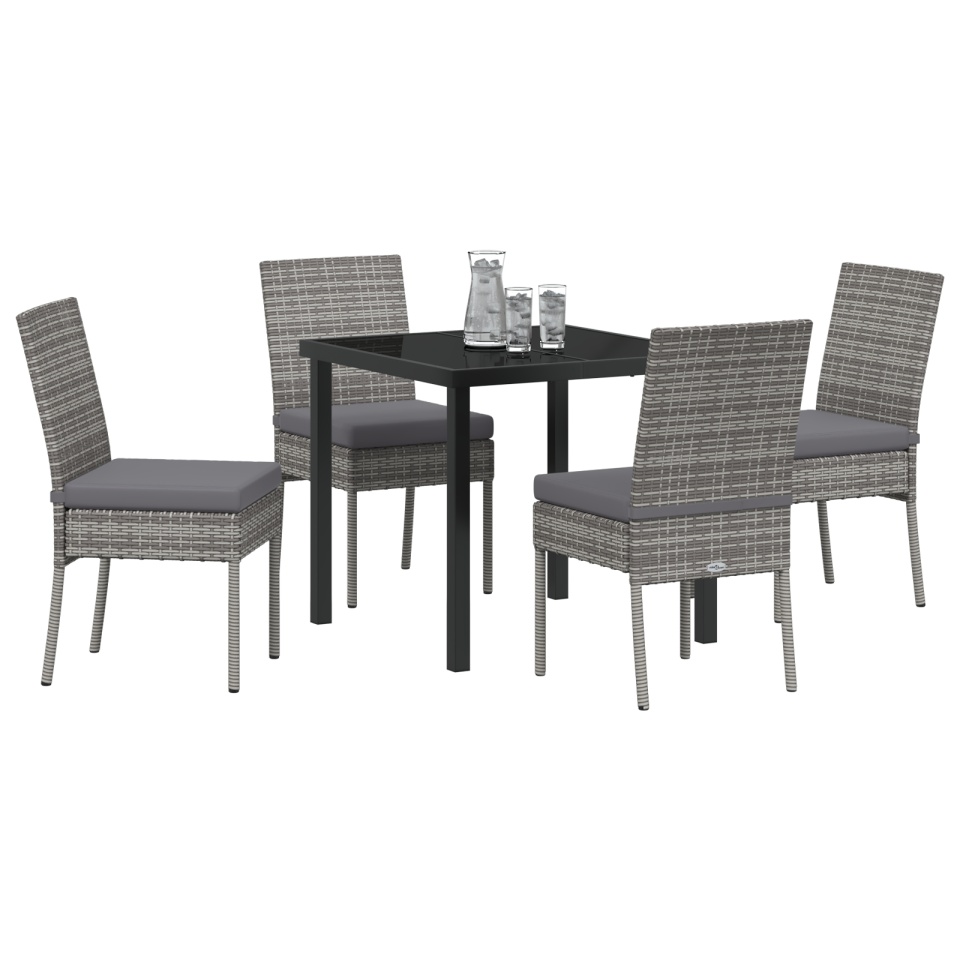 Set de Dining pentru Grădină 5 Piese Gri Ratan Poli - 2 | YEO
