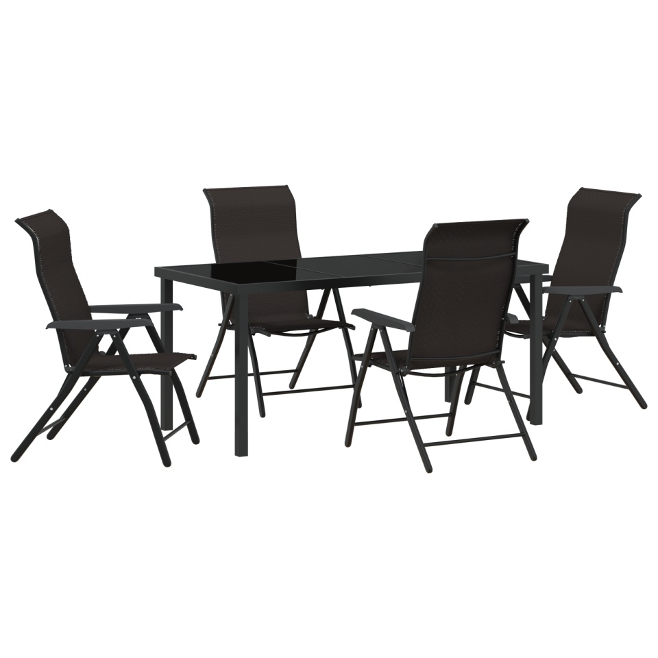 Set de Dining pentru Grădină 5 Piese Negru Poliratan - 1 | YEO