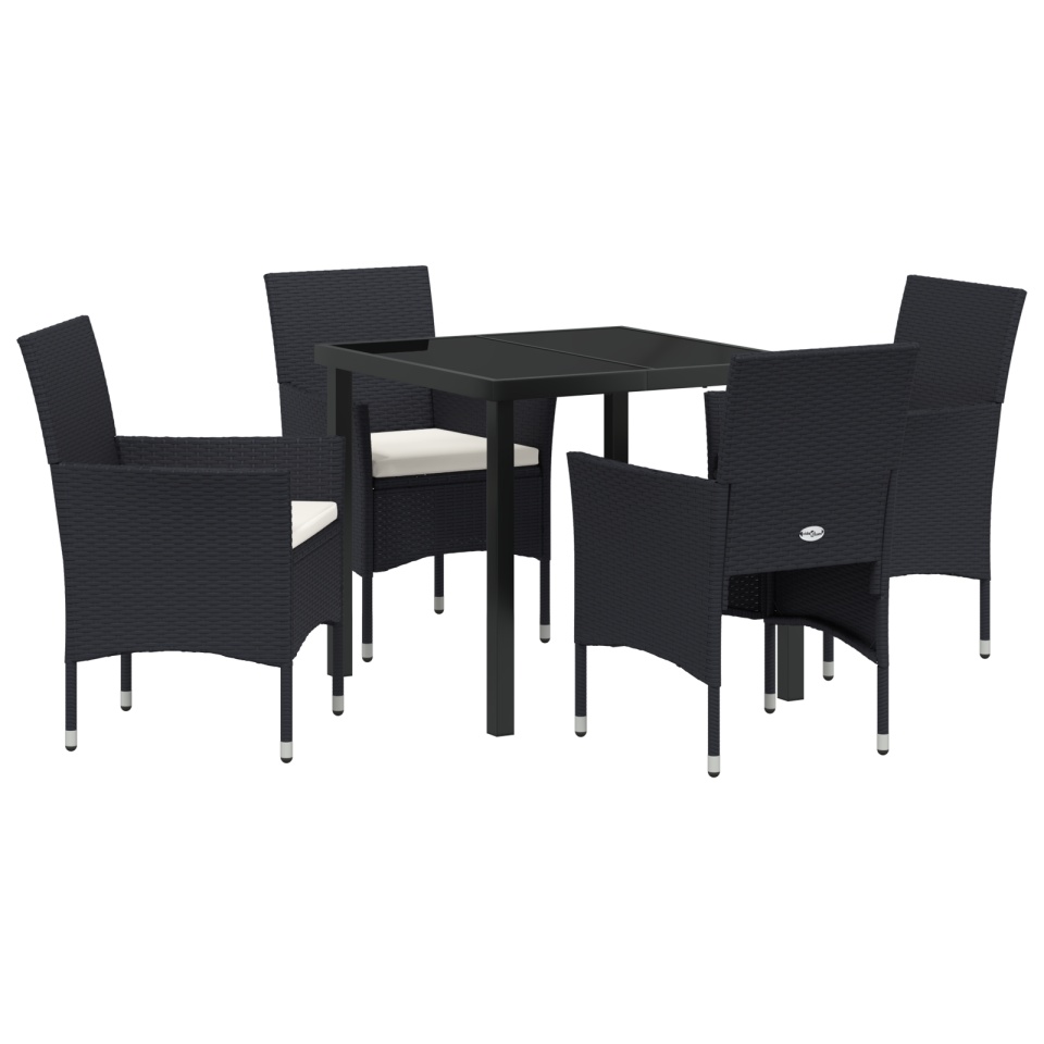 Set de Dining pentru Grădină 5 Piese Negru Poliratan - 1 | YEO