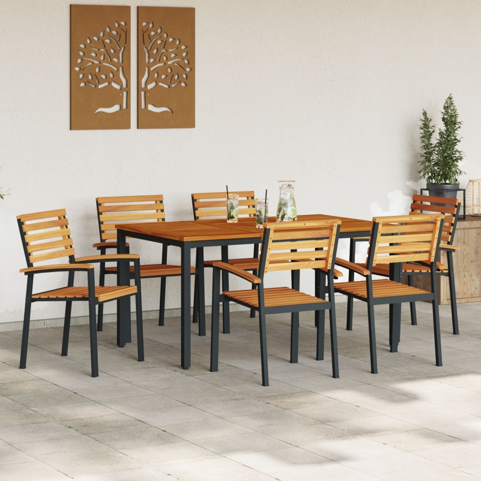 Set de dining pentru grădină 7 piese din lemn de acacia și metal - 3 | YEO