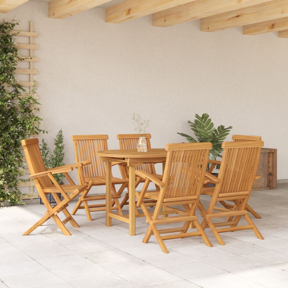Set de dining pentru grădină 7 piese din lemn masiv de tec - 3 | YEO