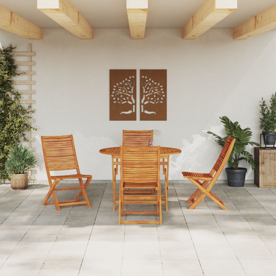 Set de dining pentru grădină din 5 piese din lemn solid de acacia - 3 | YEO