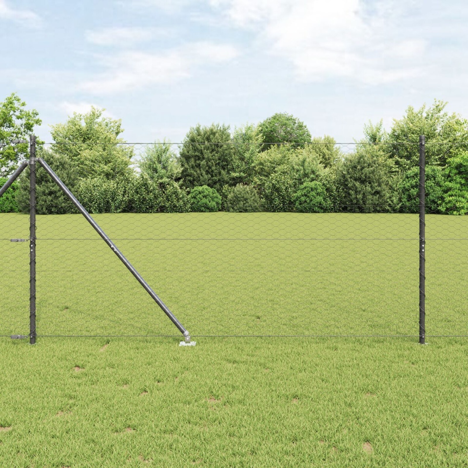 Set de Gard Set de 2 Gri Metal 25 x 1.2 m Rezistent