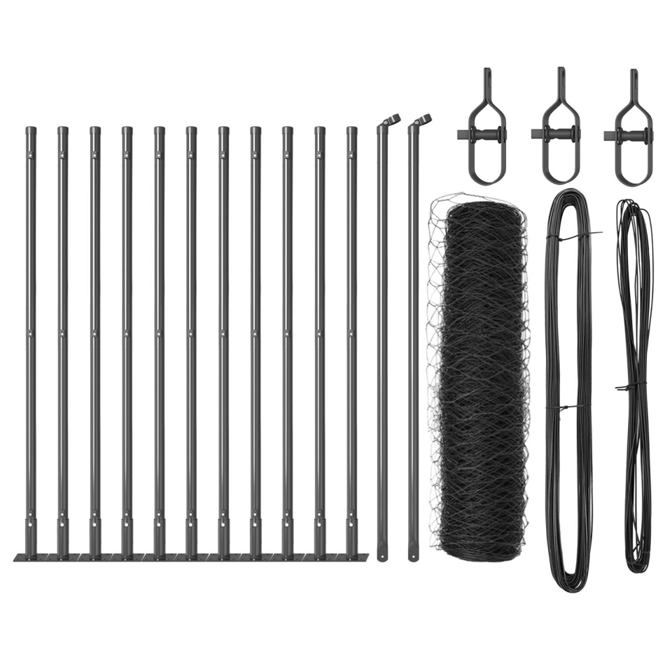 Set de Gard Set de 2 Gri Oțel 25 x 0.5 m Durabil Set de Gard - 1 | YEO