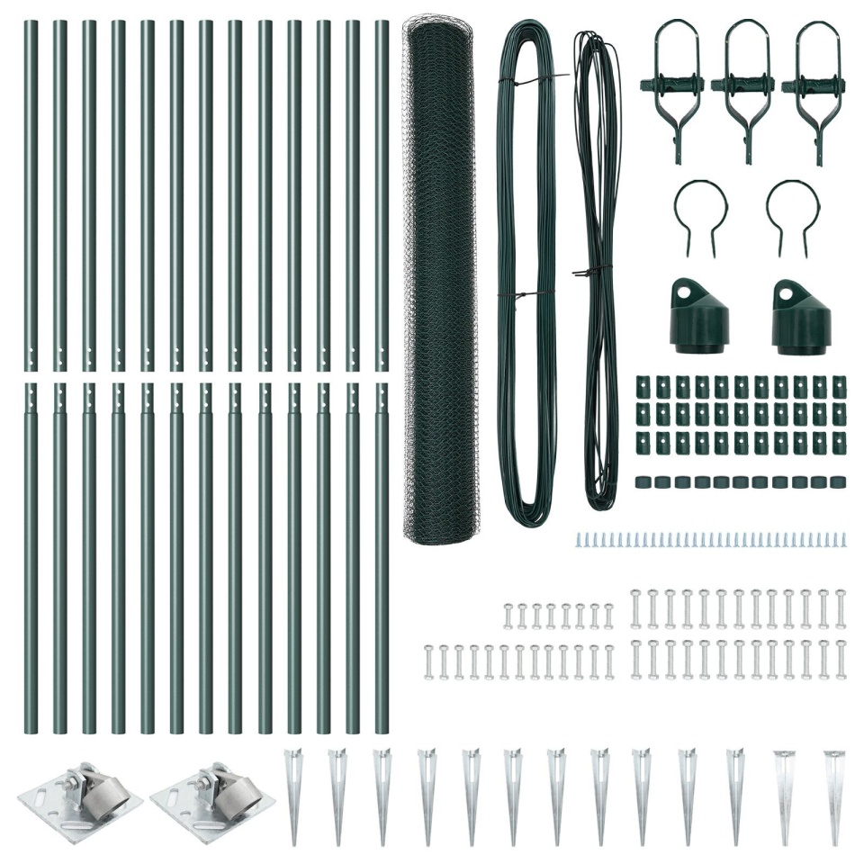 Set de Împrejmuire Set de 2 Verde Întunecat Metal - 3 | YEO