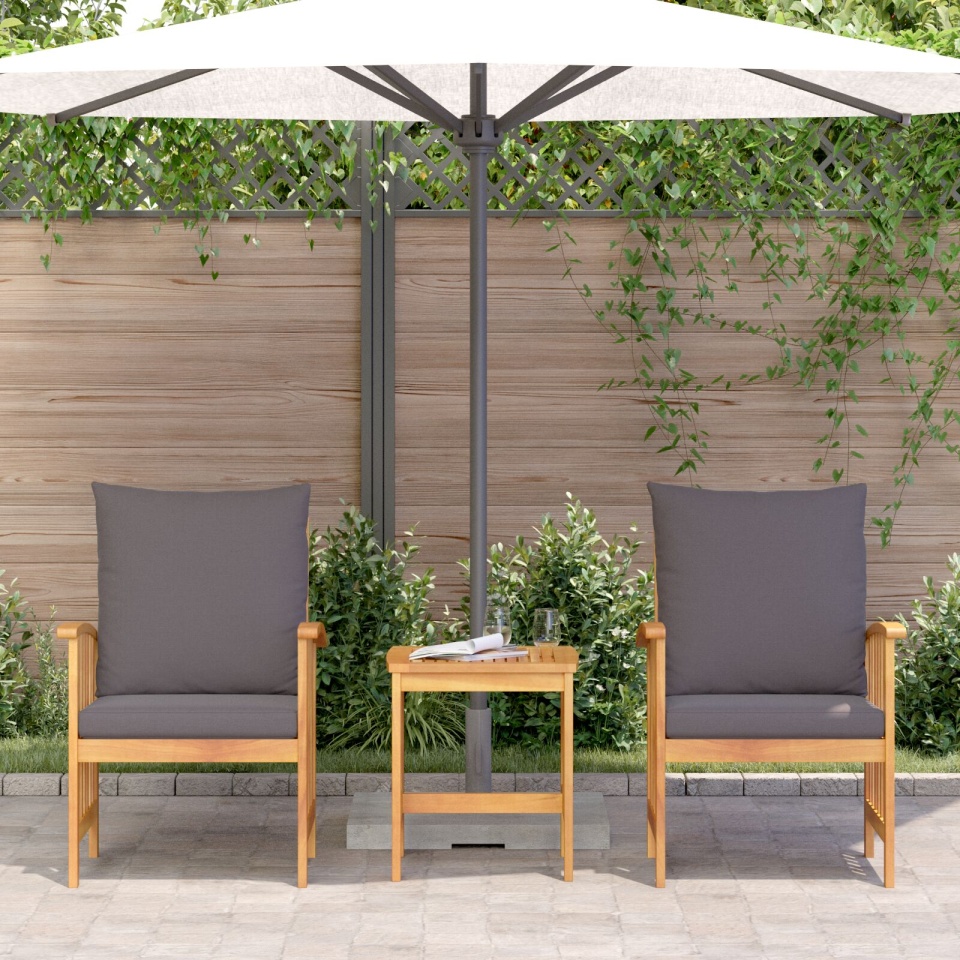 Set de lounge pentru grădină 3 piese cu perne din lemn solid de acacia - 3 | YEO