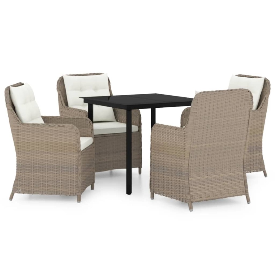 Set de mobilier pentru grădină, 5 piese, maro - 1 | YEO