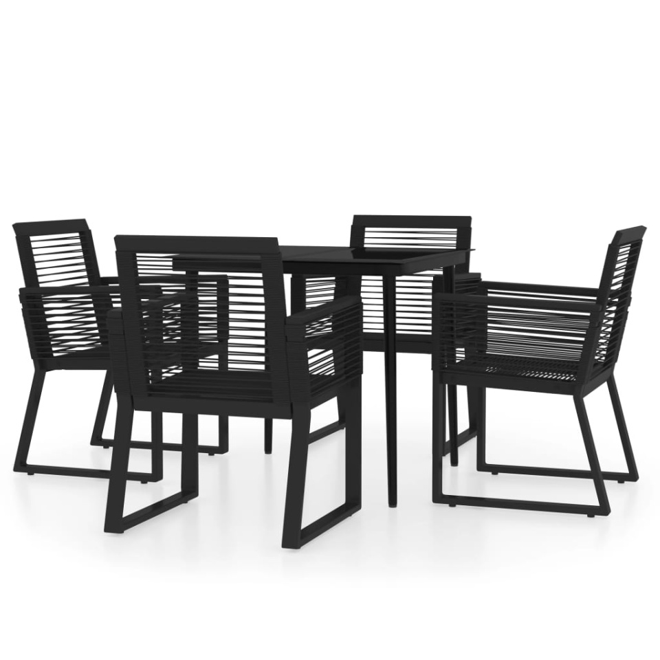 Set de mobilier pentru grădină, 5 piese, negru - 1 | YEO