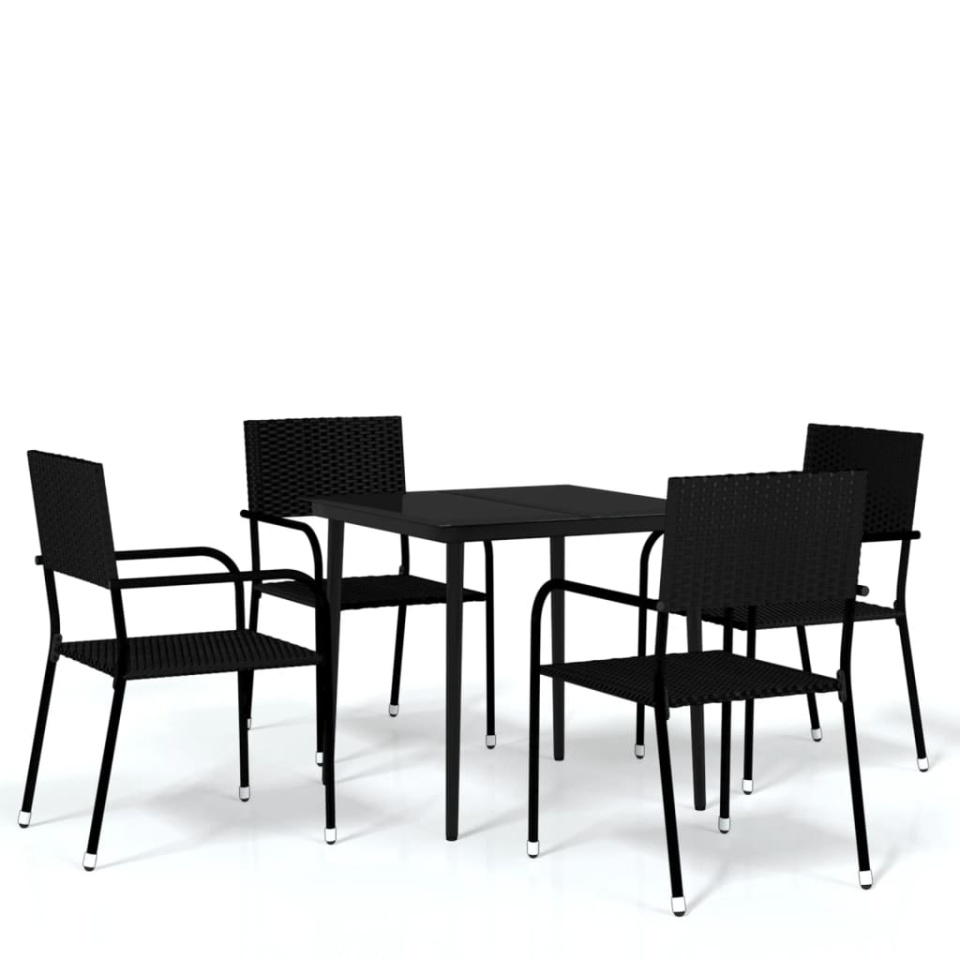 Set de mobilier pentru grădină, 5 piese, negru - 1 | YEO
