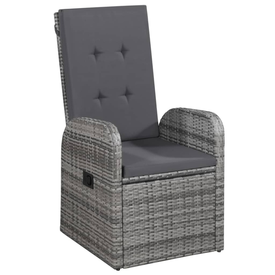 Set de mobilier pentru grădină, cu perne, 9 piese, gri - 3 | YEO