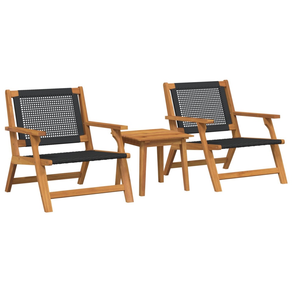 Set de scaune de exterior cu masă - 3 piese din lemn de acacia neagră - 1 | YEO