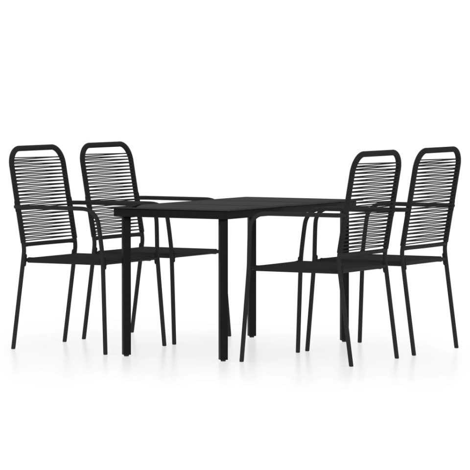 Set de servit masa pentru grădină, 5 piese, negru - 1 | YEO