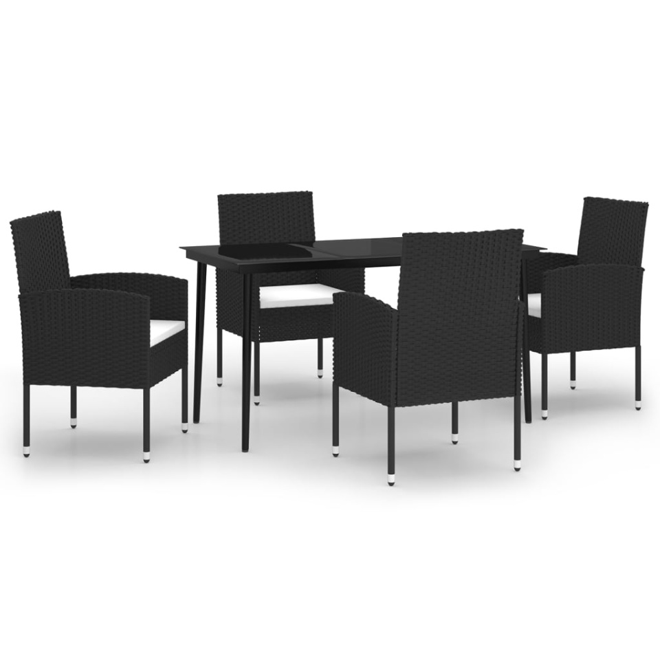 Set de servit masa pentru grădină, 5 piese, negru - 1 | YEO