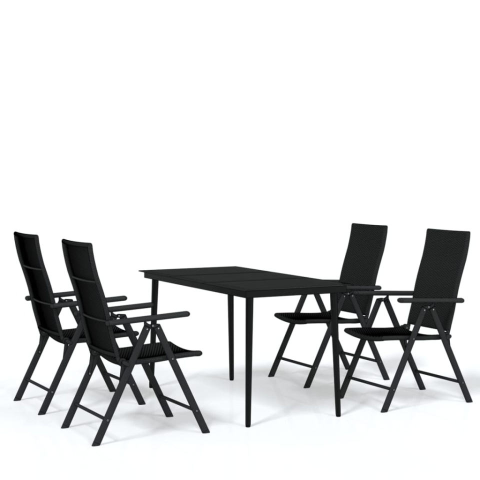 Set de servit masa pentru grădină, 5 piese, negru - 1 | YEO