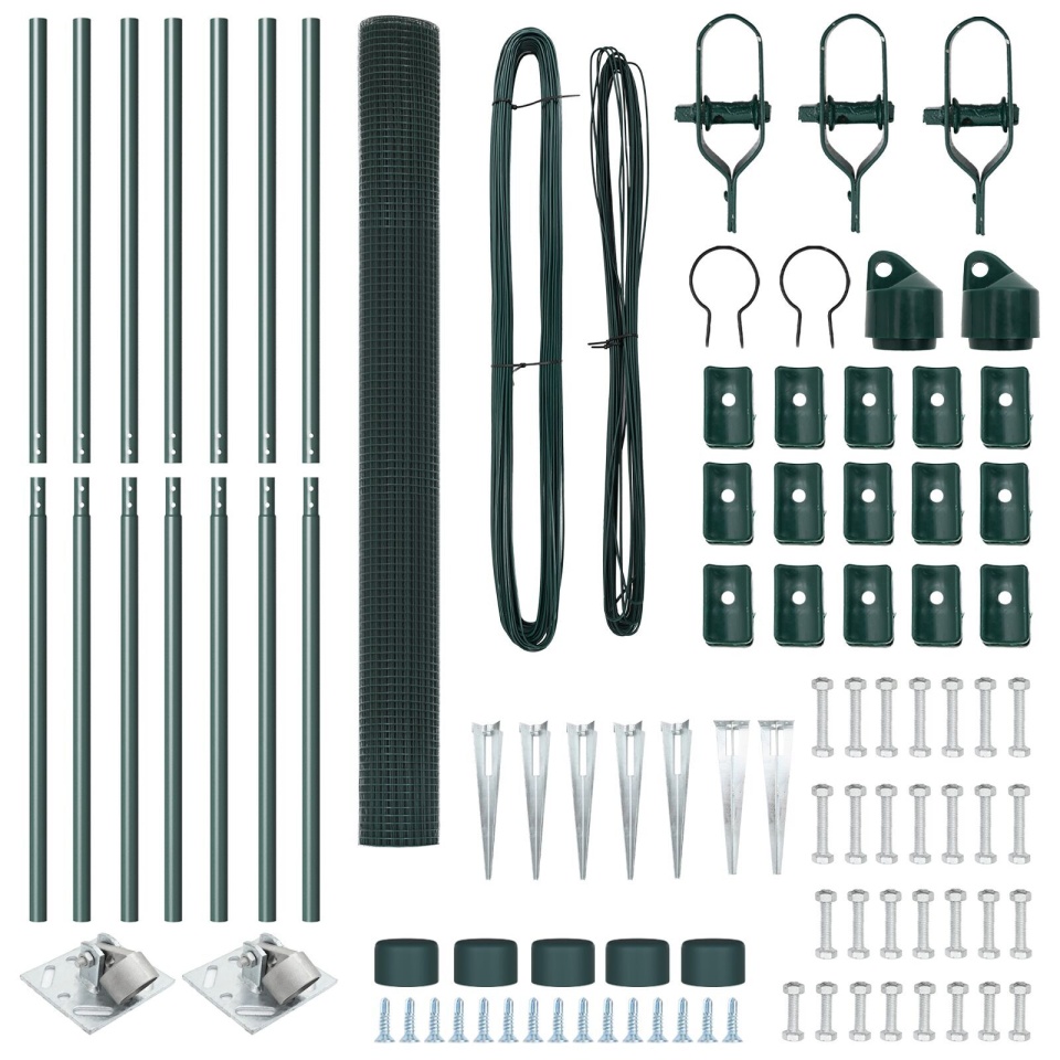 Set de Stâlpi de Gard Verde Set de 2 Verde Oțel Galvanizat - 3 | YEO