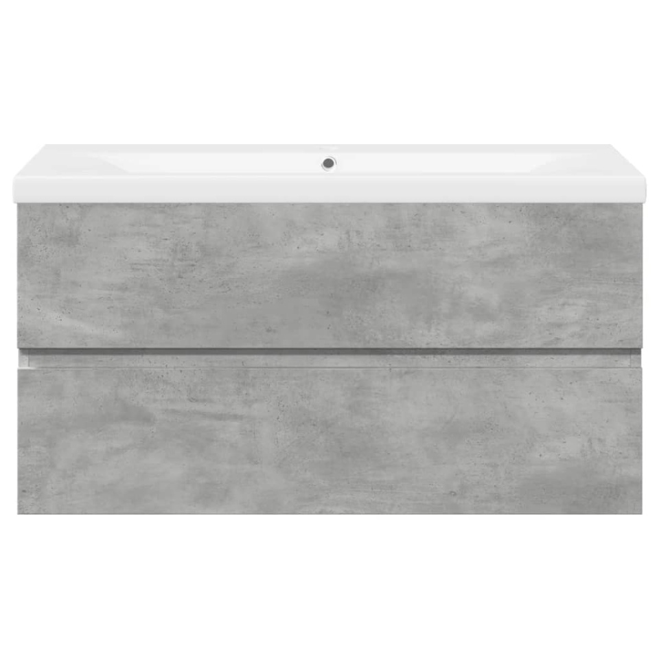 Set mobilier de baie, 2 piese, gri beton, lemn compozit - 3 | YEO