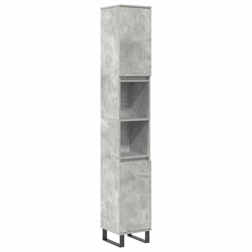 Set mobilier de baie, 3 piese, gri beton, lemn compozit - 3 | YEO