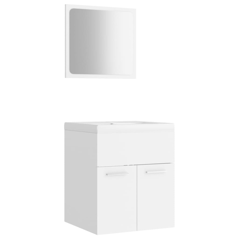 Set mobilier de baie, alb, lemn prelucrat - 1 | YEO