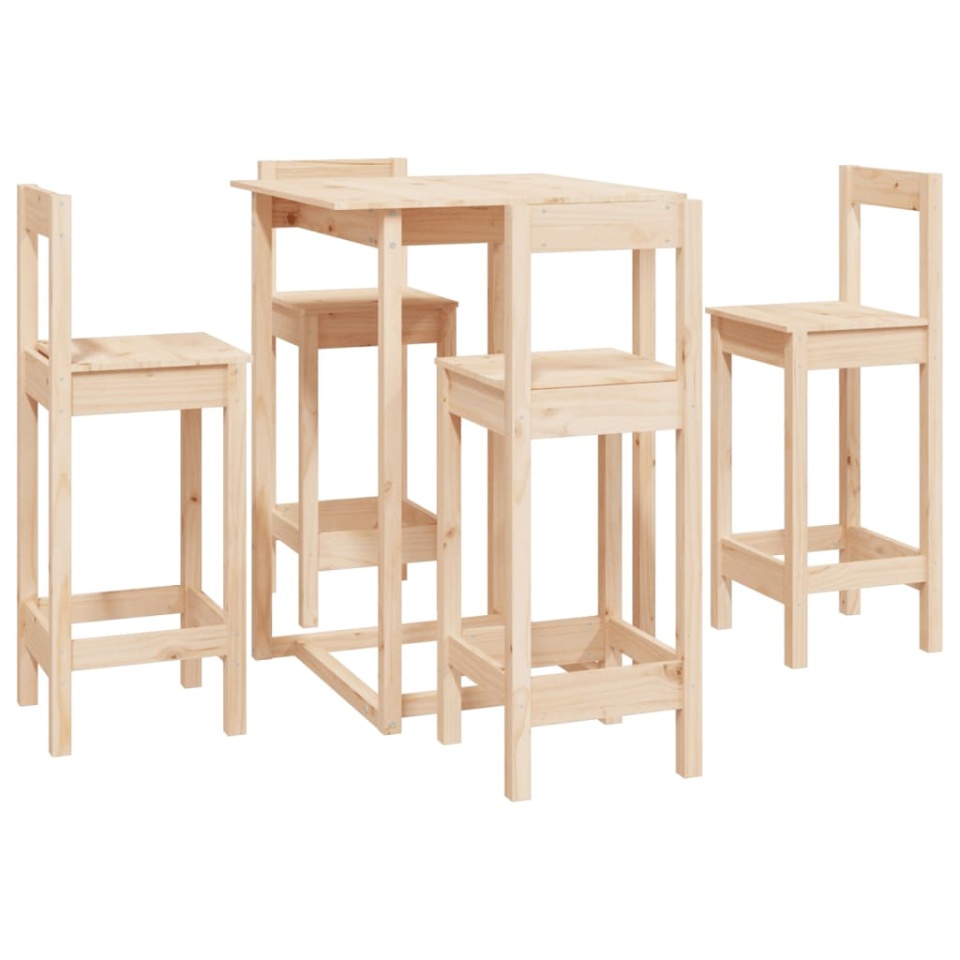 Set mobilier de bar, 5 piese, lemn masiv de pin - 1 | YEO
