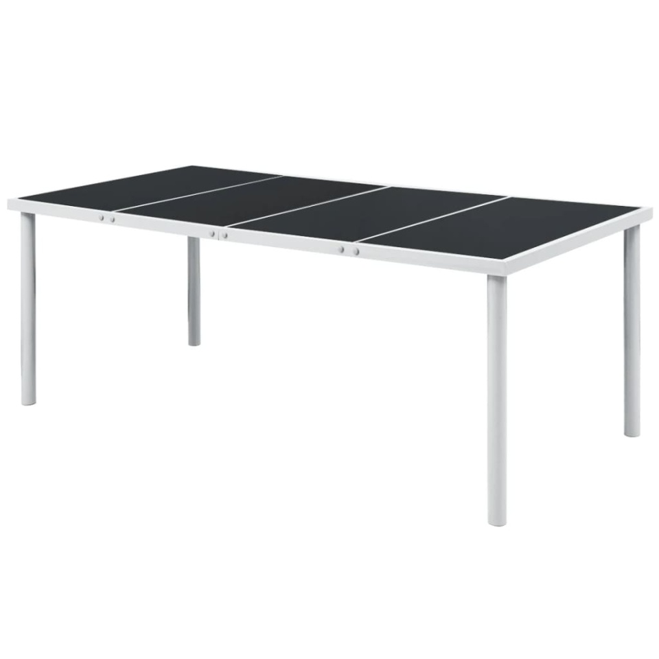 Set mobilier de exterior, 9 piese, negru, oțel - 1 | YEO