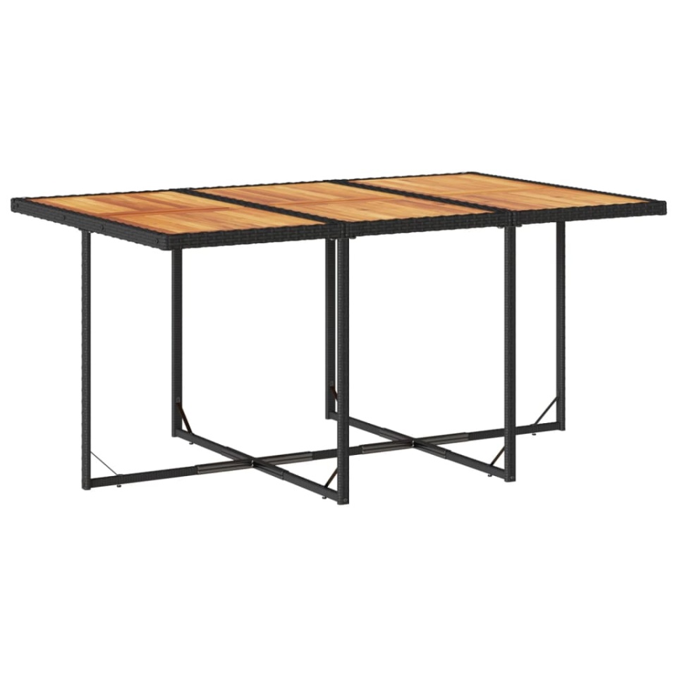 Set mobilier de exterior cu perne, 11 piese, negru, poliratan - 3 | YEO