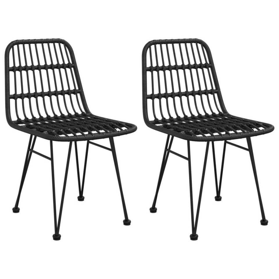 Set mobilier de grădină, 3 piese, negru, poliratan - 3 | YEO