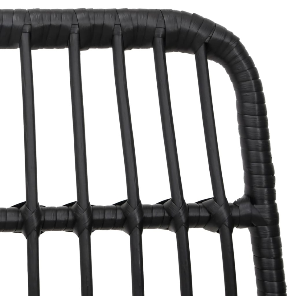 Set mobilier de grădină, 3 piese, negru, poliratan - 4 | YEO