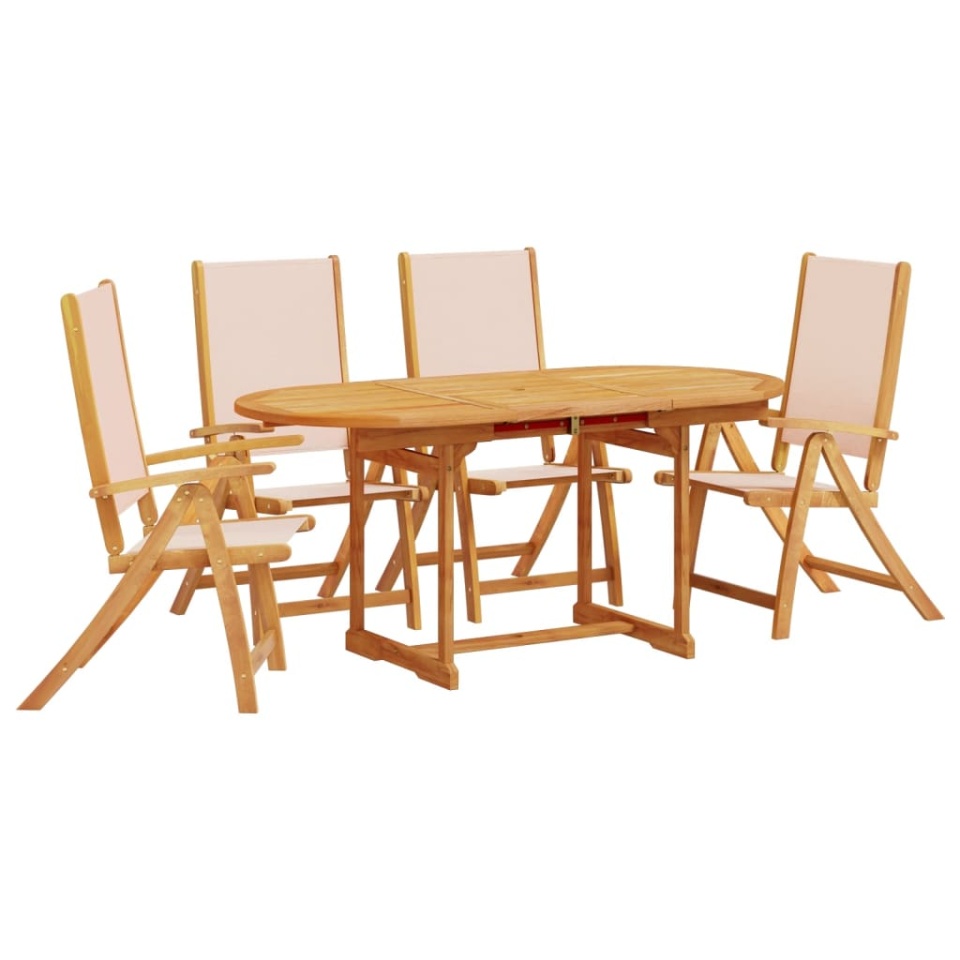 Set mobilier de grădină, 5 piese, lemn masiv acacia/textilenă - 1 | YEO