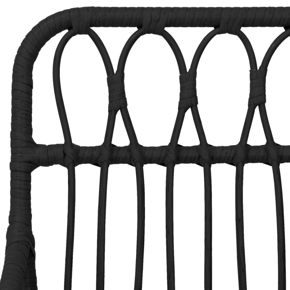 Set mobilier de grădină, 5 piese, negru, poliratan - 4 | YEO