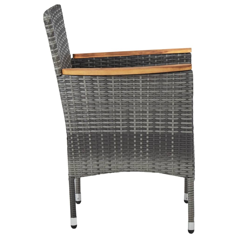 Set mobilier de grădină, 7 piese, gri, poliratan - 4 | YEO