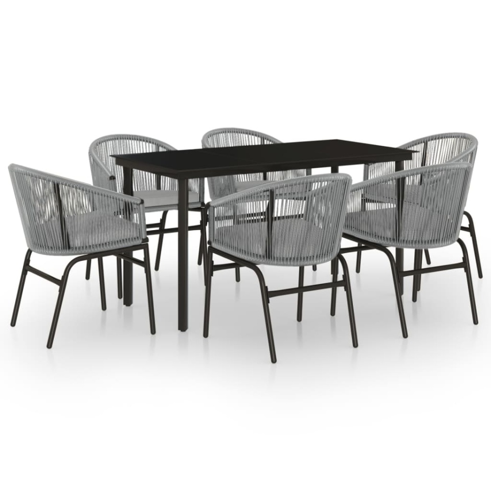 Set mobilier de grădină, 7 piese, gri - 1 | YEO