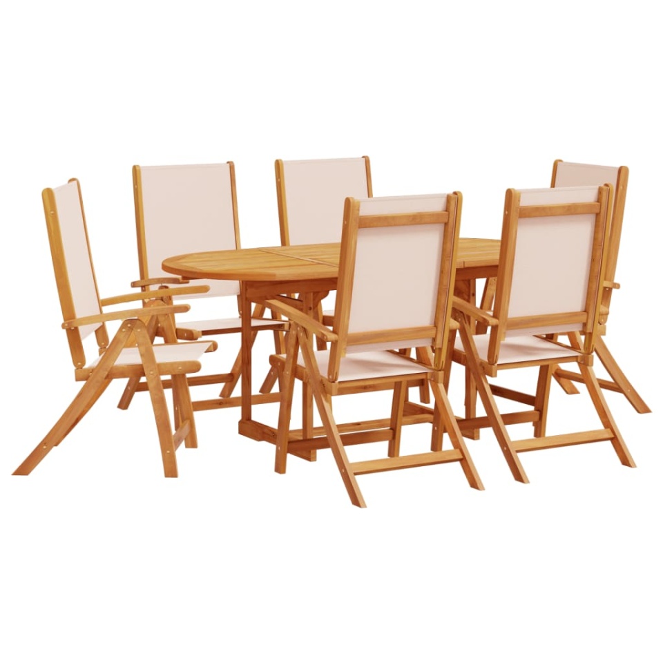Set mobilier de grădină, 7 piese, lemn masiv acacia/textilenă - 1 | YEO