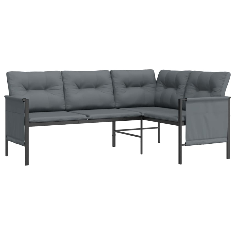 Set mobilier de grădină, antracit, 2 piese, oțel - 3 | YEO