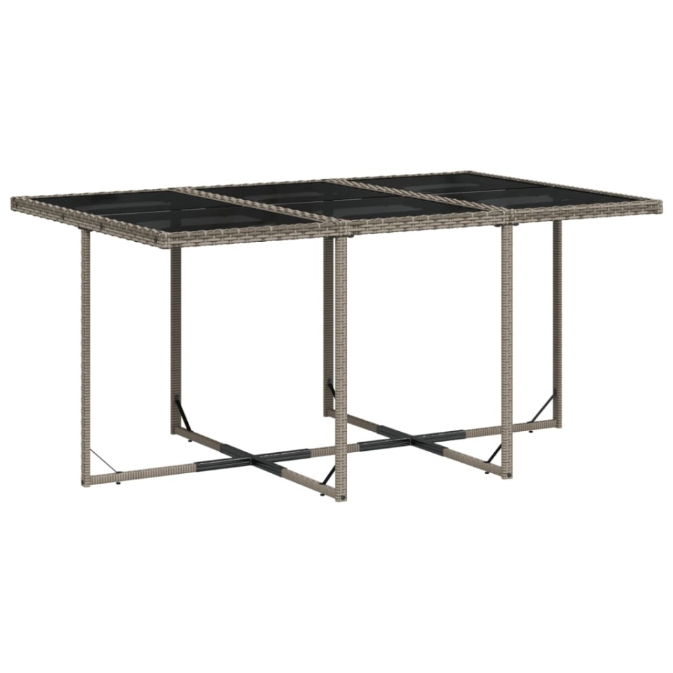 Set mobilier de grădină cu perne, 11 piese, gri, poliratan - 2 | YEO