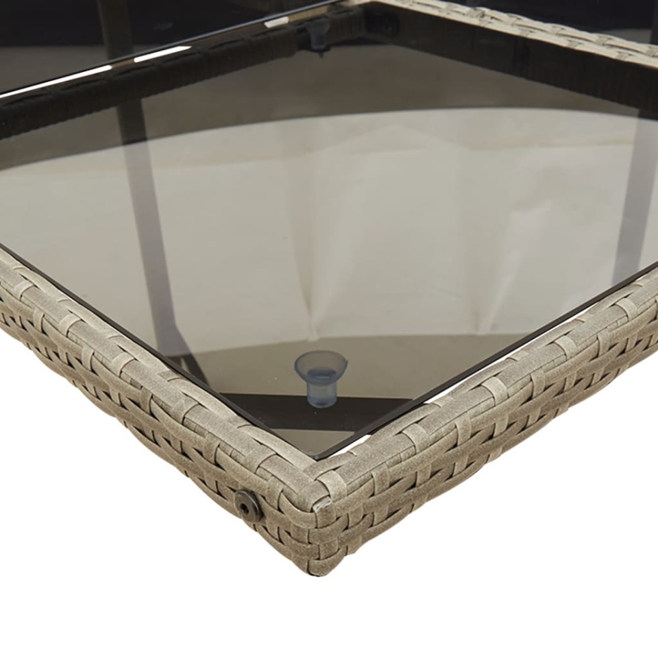 Set mobilier de grădină cu perne, 13 piese, gri, poliratan - 3 | YEO