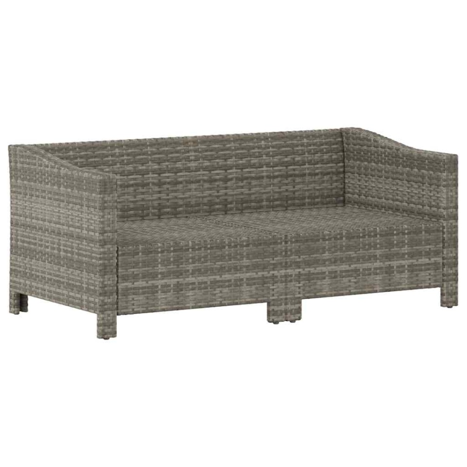 Set mobilier de grădină cu perne, 2 piese, gri, poliratan - 2 | YEO