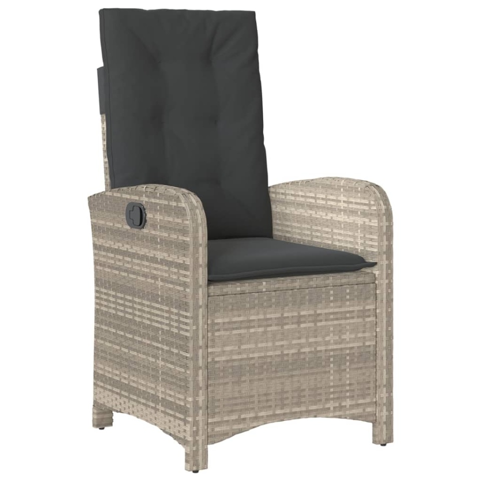 Set mobilier de grădină cu perne, 3 piese,gri deschis,poliratan - 2 | YEO